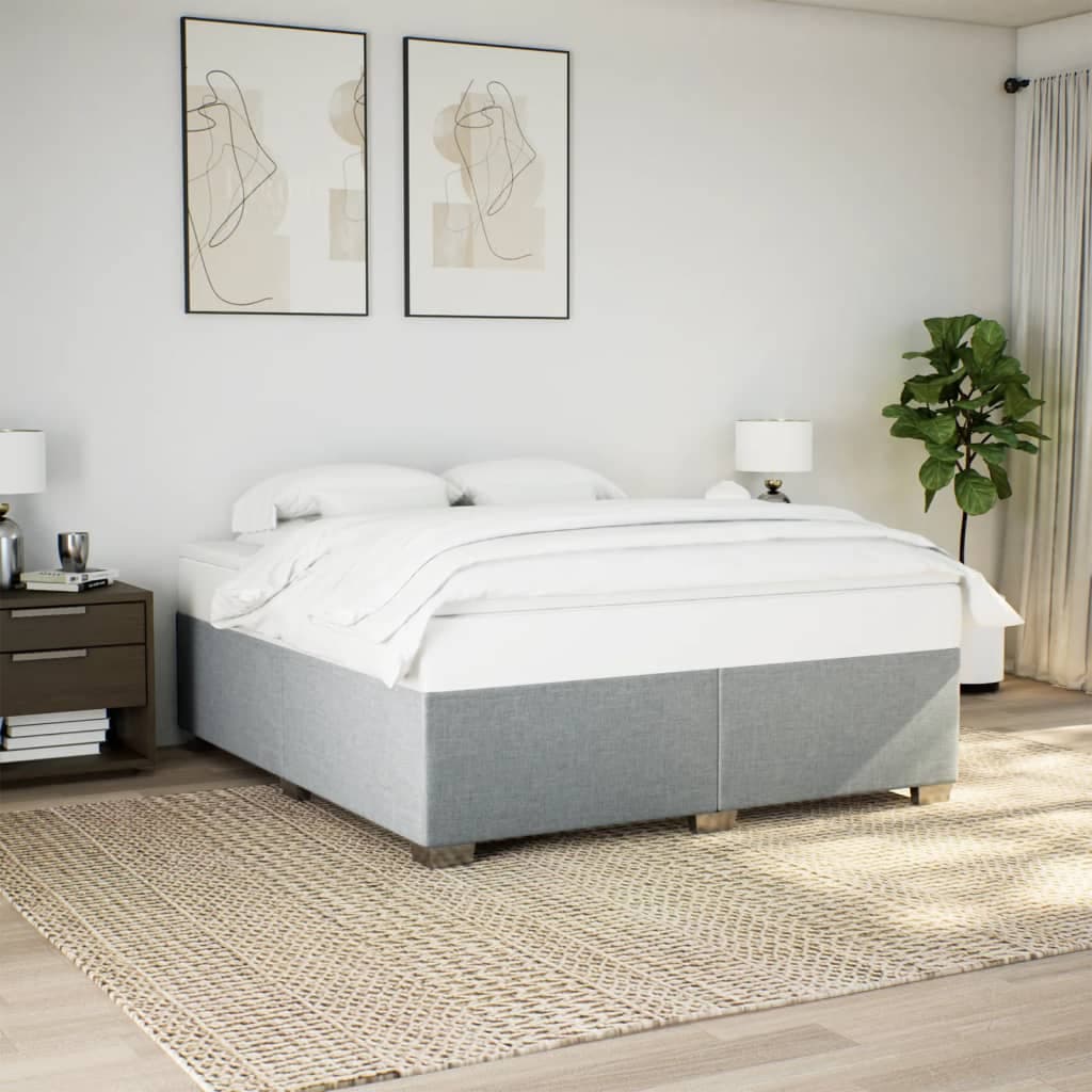 vidaXL Cama sin colchón tela gris claro 200x200 cm Gris