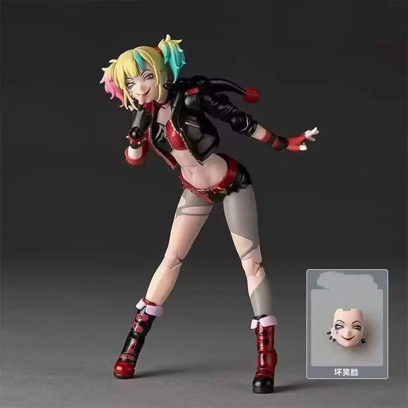 Bandai Kaiyodo In Stock Harley Quinn Suicide Squad Isekai Revoltech Amazing Yamaguchi Movable Interchangeable Head Model Figure For