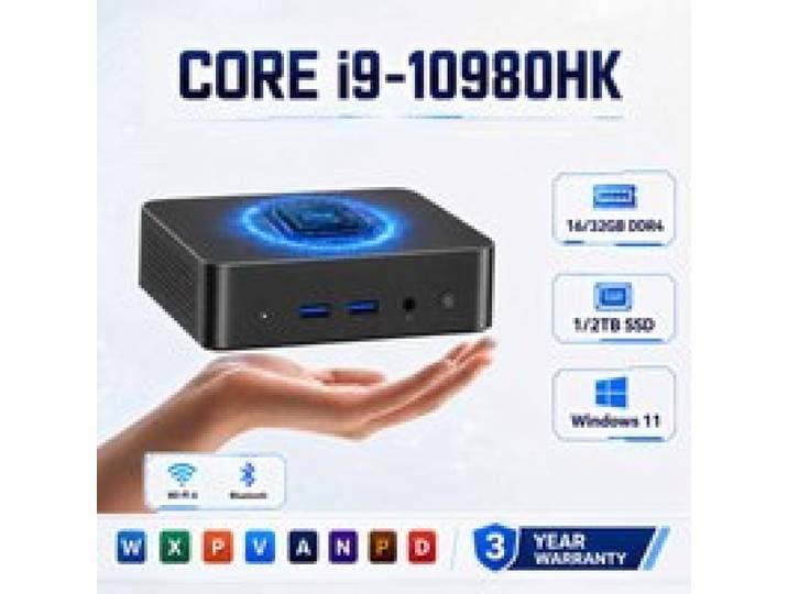 Mini PC Windows 11 Intel Core I9 10980HK 16GB RAM 1TB SSD Windows 11 WiFi 6 BT5.2 4K HD Factor Desktop voor thuiskantoor en zakelijk gebruik