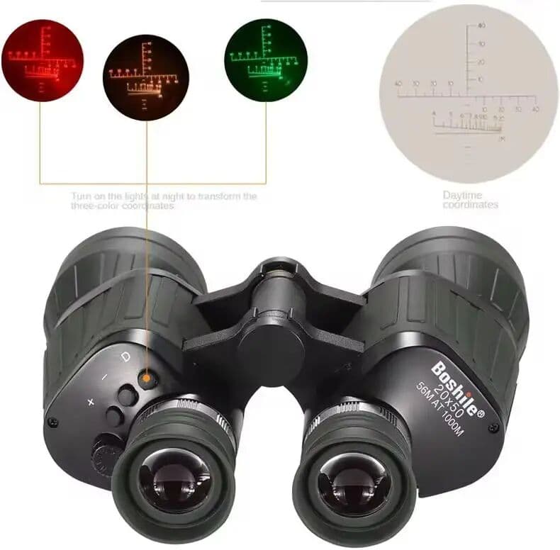 NONE Auto Focus Boshile 20x50 Binoculars Long Range Waterproof With Reticlle Telescope Camping Equipment Hunting Hiking Bak4 2026