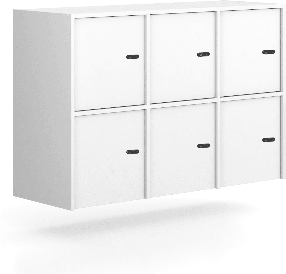 B2B Partner Nadstawka do szaf FRAME, 6x drzwi, 1299 x 450 x 854 mm, zamek szyfrowy mechaniczny, biała