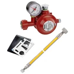 50 mbar Herdanschluss Set PRO 1,5 m Propangas/Anschluss f. Gas-Herd, Gaskocher, (Druckminderer, Gasschlauch)- Haushaltsregler Innenbereich