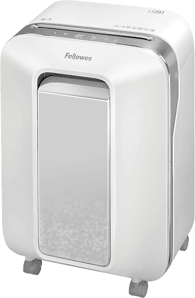 Destructora de papel - Fellowes LX201, Tecnología Intellibar™, Blanco