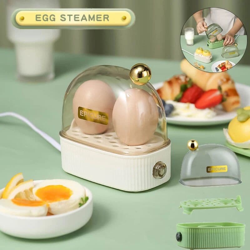 LISM NEW Multifunctional Electric Egg Cooker Heater Automatic Power Off Mini Eggs Food Steamer Poacher Breakfast Cooking Machine EU