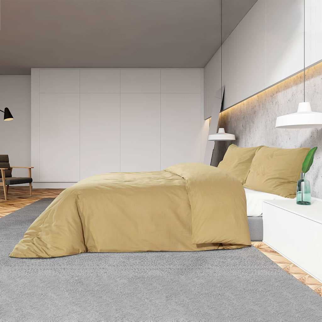 vidaXL Ensemble de housse de couette Taupe 135x200 cm Coton
