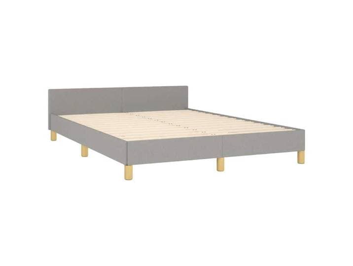 Structure de lit - HAOSHOP - Cadre de lit sans matelas gris clair 140x190 cm tissu&01_111373