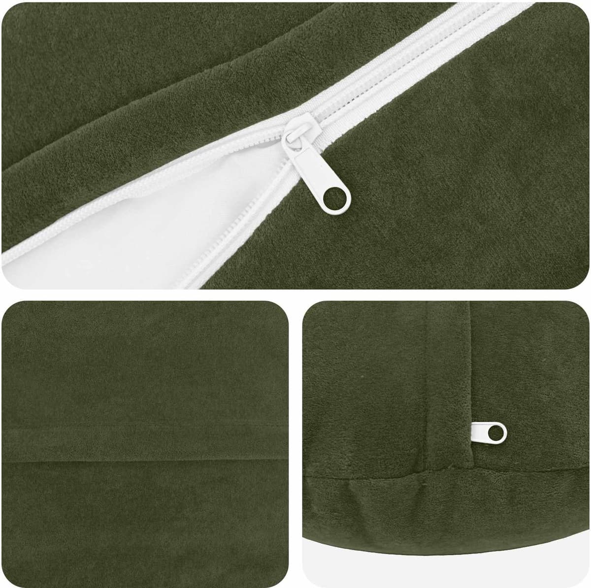 vidaXL Coussin avec oreiller HEERLEN 6 pc Vert Fleece en microfibre