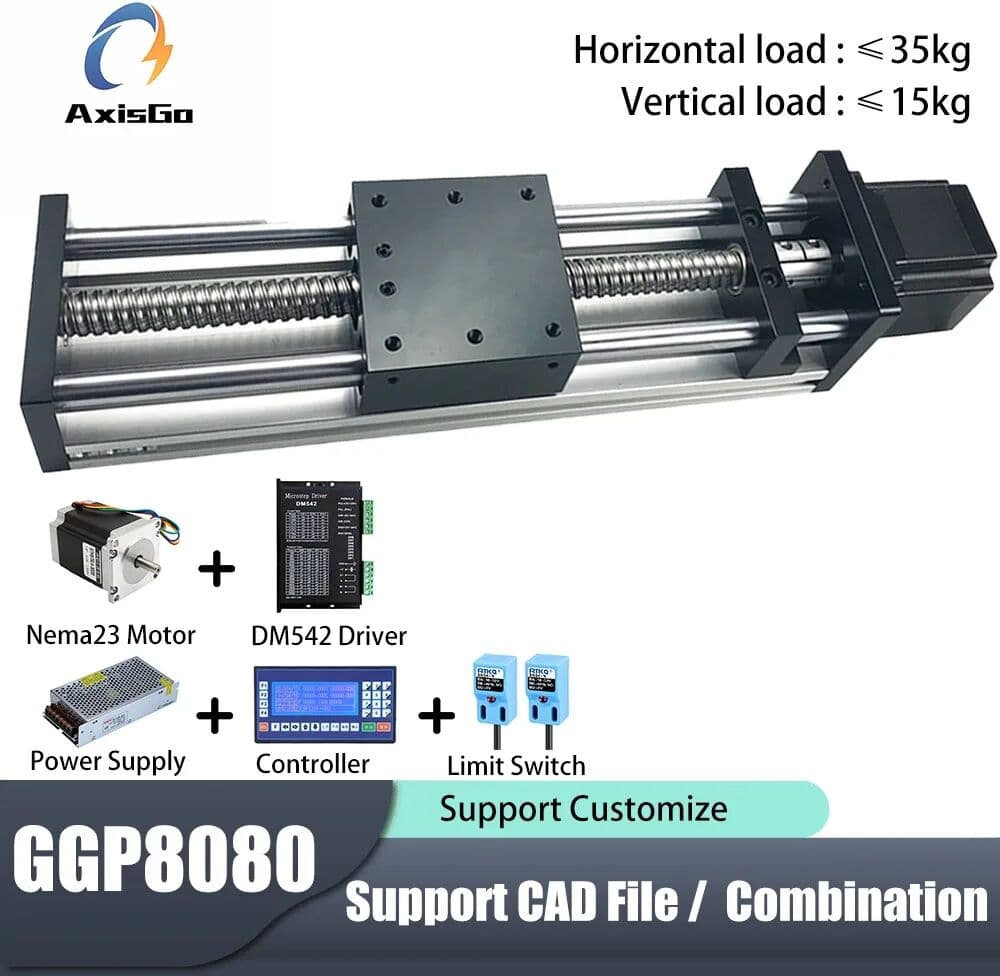 NONE GGP8080 Dual Shaft Ball Screw Linear Slide Stage Stepper Motor Precision Electric Cross Module