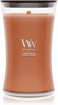Woodwick Pumpkin Praline vela perfumada com pavio de madeira 610 g. Pumpkin Praline