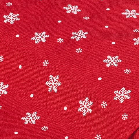 Dekostoff "Schneekristalle", rot, 180 cm