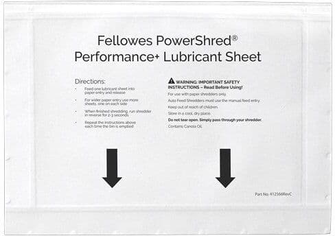 Fellowes Powershred Performance+ Olieret Ark, 10pk