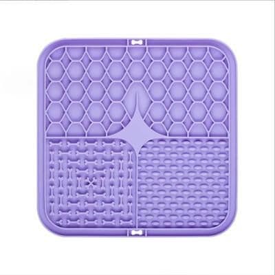 Uplift Picks Silicone Dog Lick Mat Slow Feeder With Suction Cups For Training And Bath Time purple 1 Pc