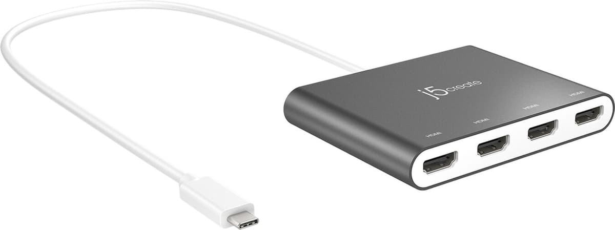 J5create Usb-C Till 4-Port Hdmi Multi-Monitor Adapter