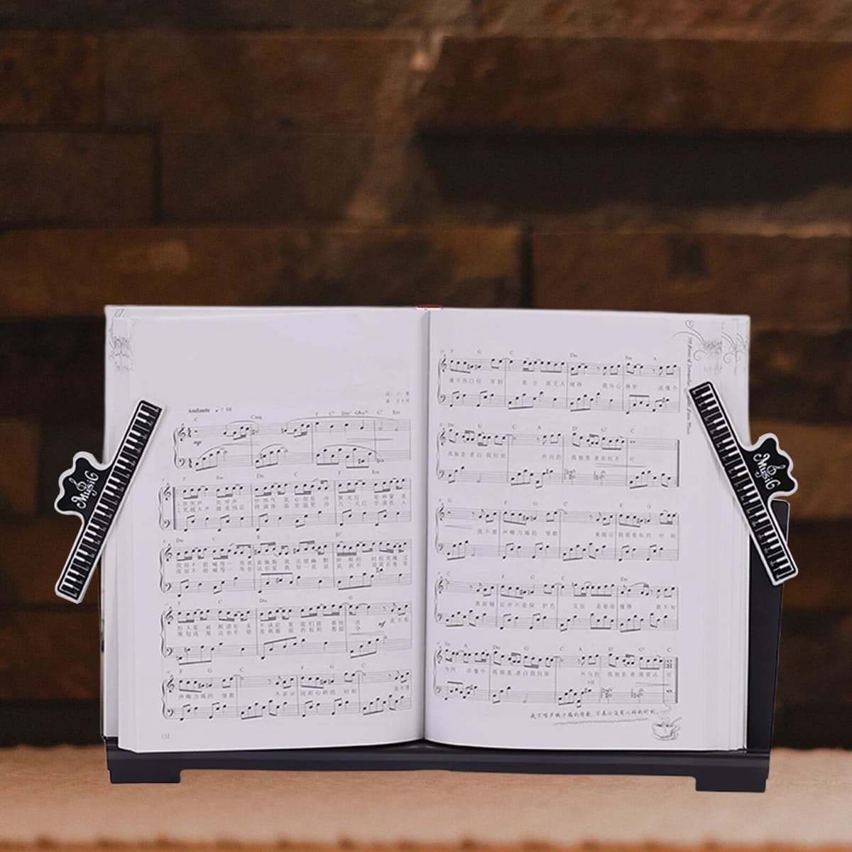 Tooyful Electronic Piano Music Stand Keyboard Book Stand Storage Professional Compact Portable with Sheet Music Clips Music Book Holder