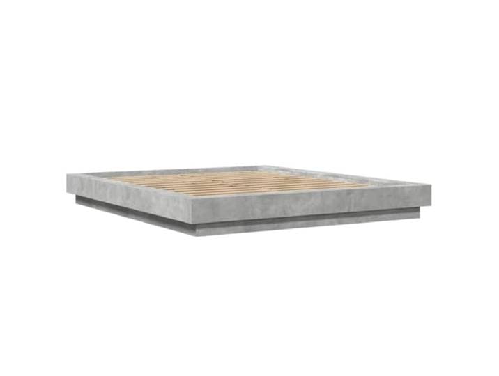 KTHLBRH Bettgestell grau Zement 150 x 200 cm aus mehrschichtigem Holz Lattenrost aus Sperrholz, modernes Design, einfache Montage, für Schlafzimmer