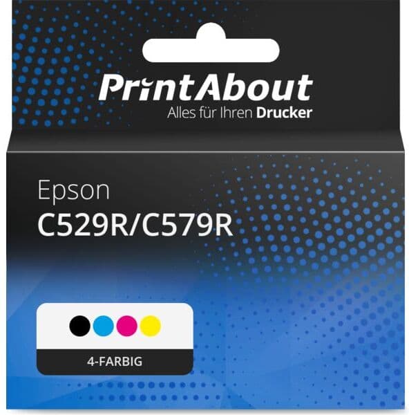 PrintAbout Druckerpatrone kompatibel mit Epson C529R/C579R  (T01D1/2/3/400) - 4-farbig - Extra hohe Kapazität - Multipack
