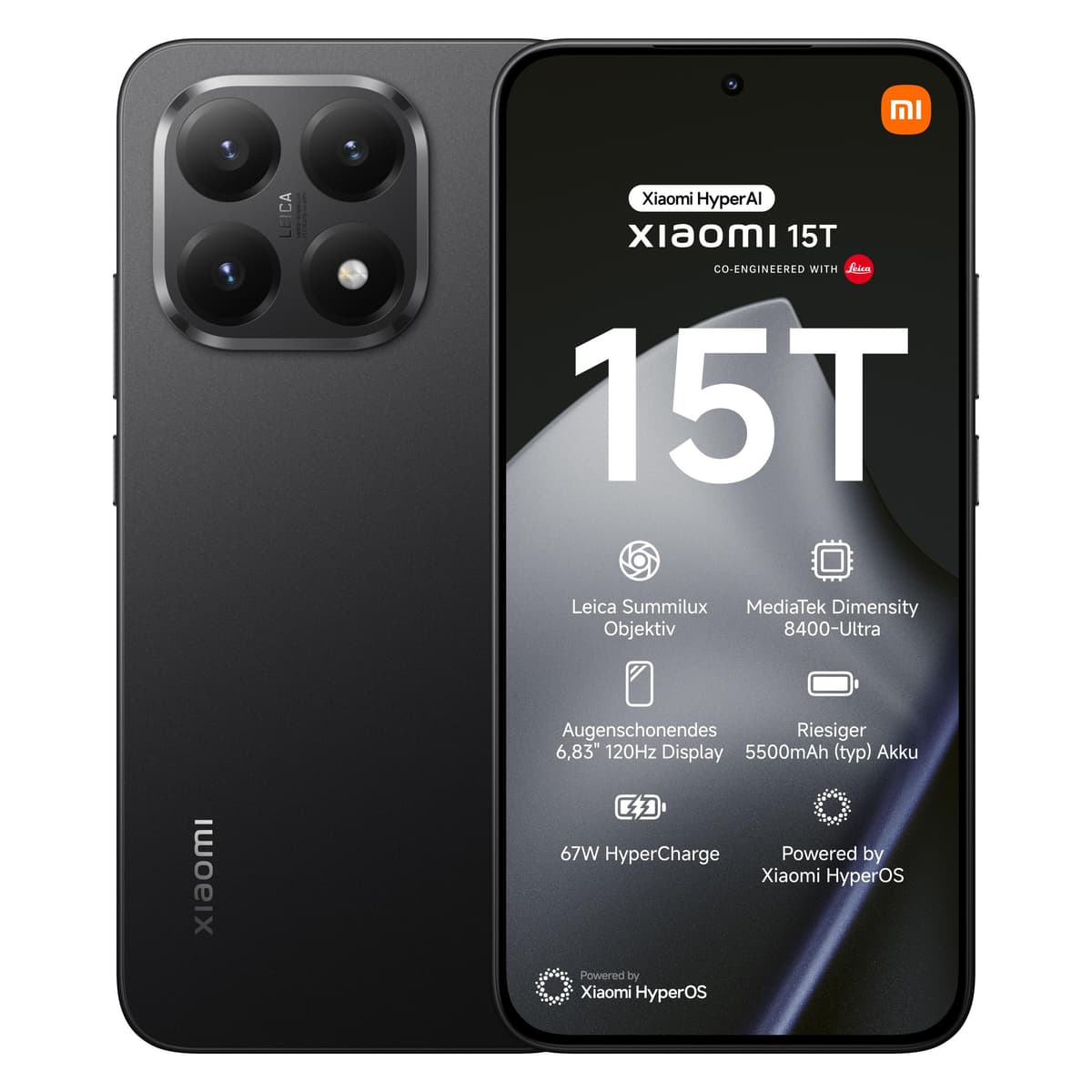 Xiaomi 15T (256 GB, Black, 6.83", Dual SIM, 5G) (MZB0KY5EU)