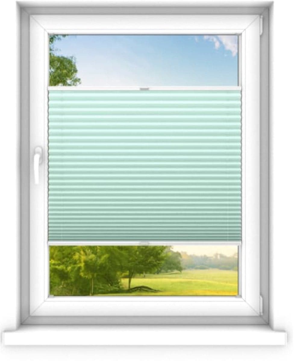 time4blinds Plisségordijn zonder boren op maat gemaakt - Munt - 100 x 60 cm