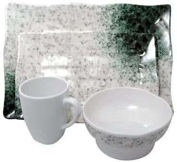 Le Chef Marble Melamine 4-piece Dinner set - 9' x 12'