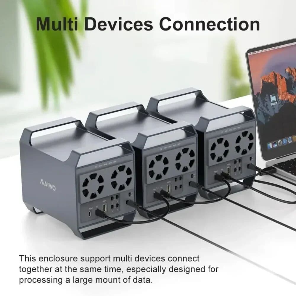 MAIWO 4 Bay HDD Docking Station 10Gbps Type C USB 3.2 Gen2 3.5 inch HDD Enclosure for 2.5 3.5 SSD Disk Case HDD Box with HDMI