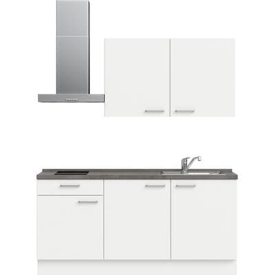Küchenzeile NOBILIA "Touch I", NEU: individuell anpassbar mit gratis Profi-Beratung", weiß (küche: weiß, korpus: alpinweiß, arbeitsplatte: beton schiefergrau nachbildung), B:180,3cm H:216,6cm T:60cm, Komplettküchen-Sets, Küchenzeile, vormontiert,...