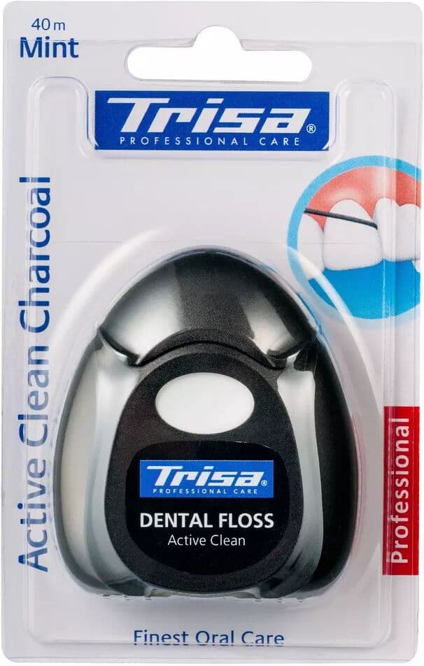 Trisa - Zahnseide Charcoal, One Size