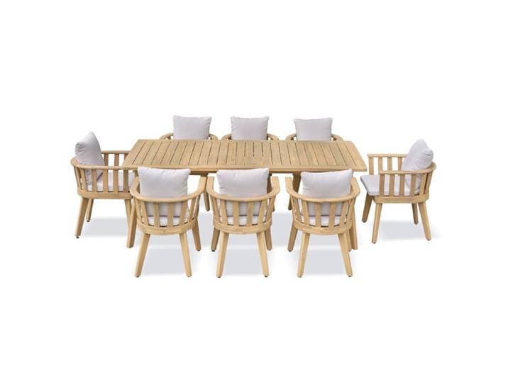 Ensemble repas de jardin en acacia - Marron - LISO