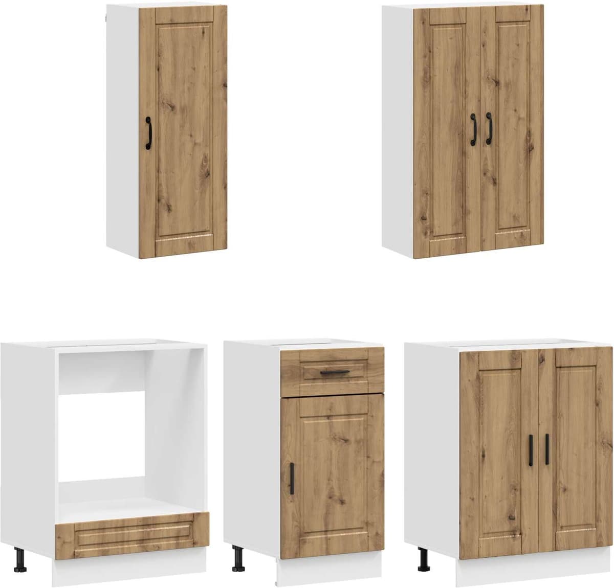 vidaXL Unité de cuisine PORTO 5 pc Chêne artisanal Bois d'ingénierie