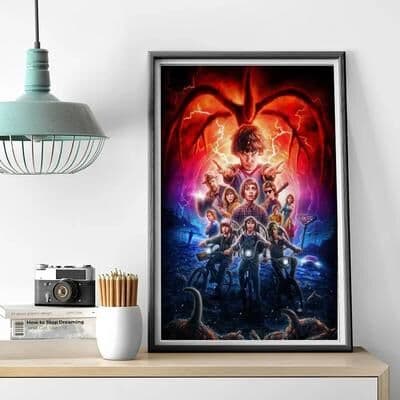 Inspire Essentials Stranger Things Canvas Wall Art Vintage TV Series Poster Decor For Room And Cafe 4 7.87 X 11.81 Inches
