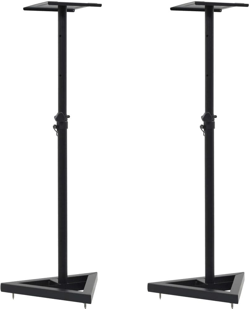 vidaXL Supports de haut-parleur de moniteur de studio 2 pcs Noir Acier