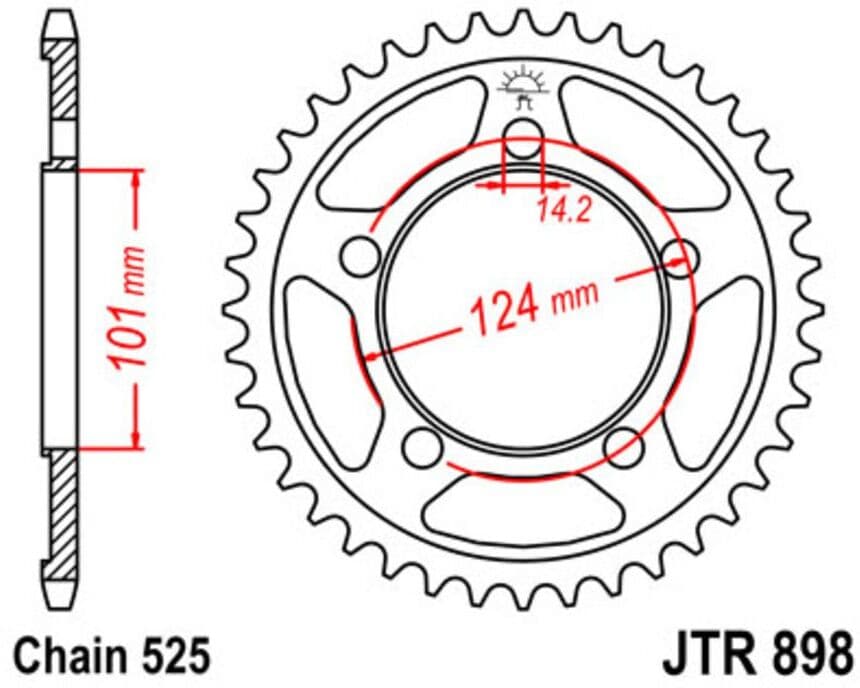 Kettenrad JT JTR898,38