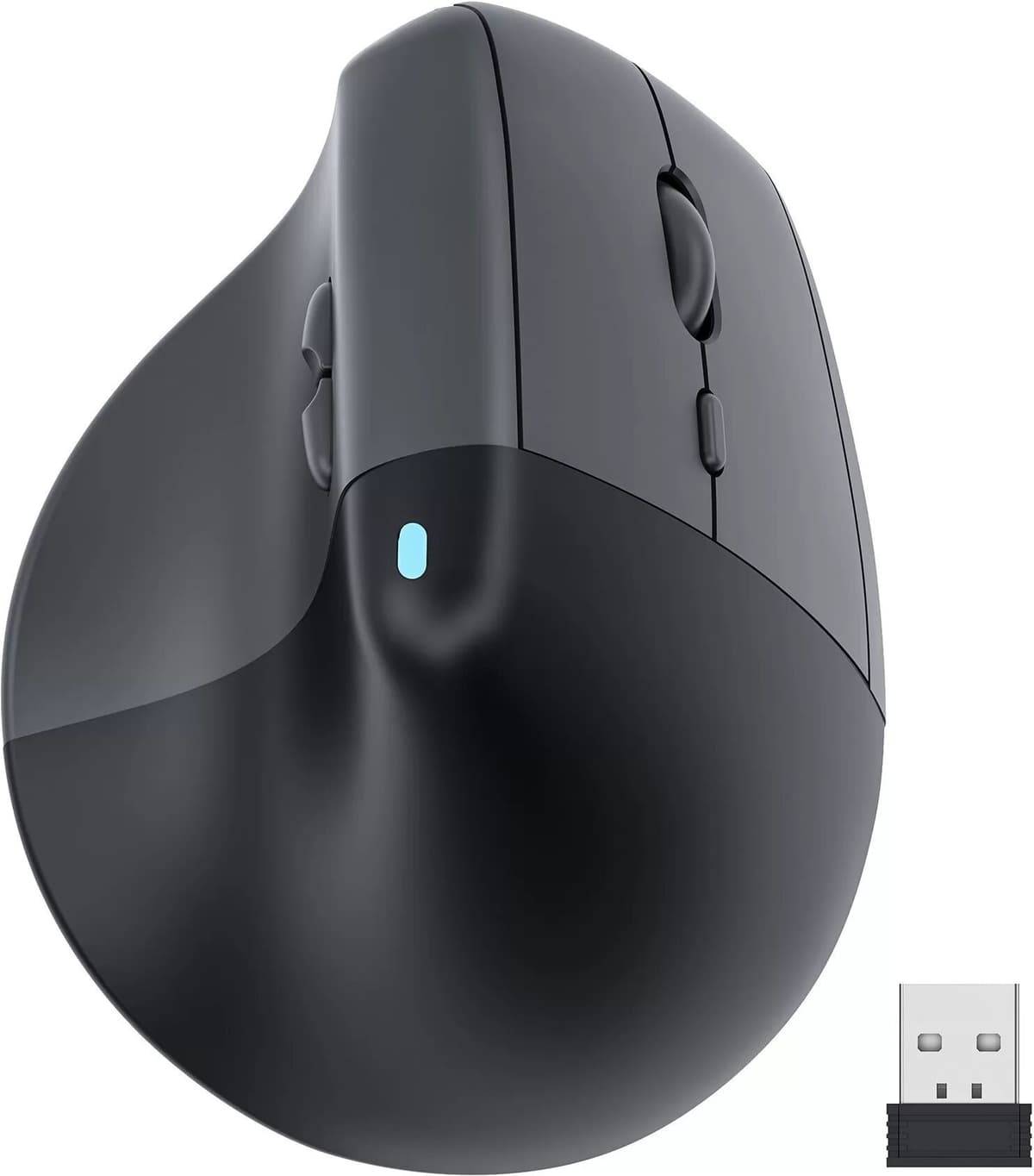INF Souris Ergonomique Bluetooth Double Mode Rechargeable avec DPI Ajustable Le noir