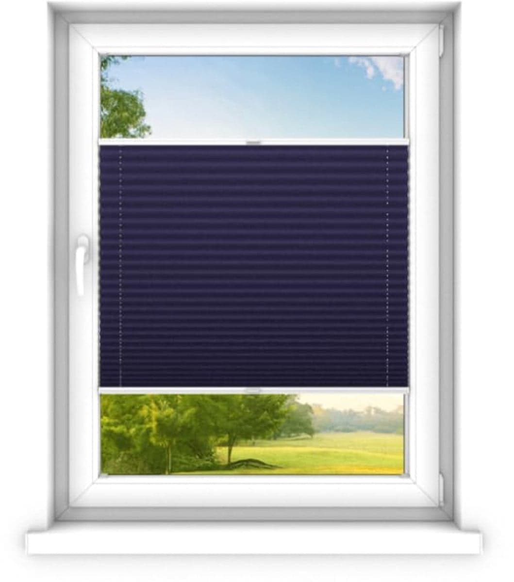 time4blinds Plisségordijn Saffier zonder boren op maat gemaakt - B/D/H: 120 x 220 cm