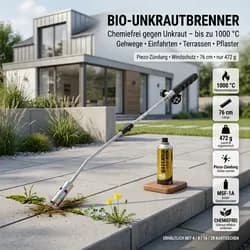 Gazcamp Bio-Unkrautbrenner mit Piezo-Zündung inkl. Kartuschen-Set (4 / 8 / 16 / ...