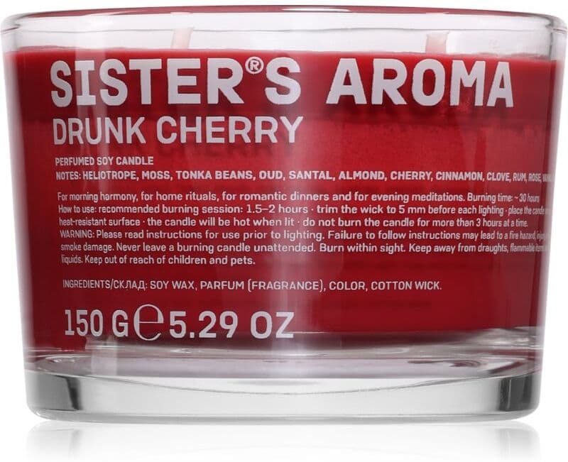 Sister's Aroma Drunk Cherry αρωματικό κερί 150 γρ