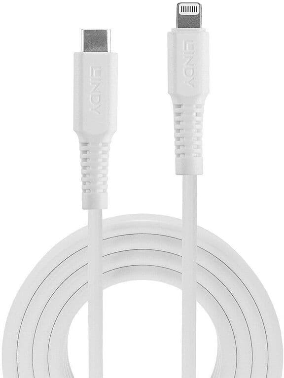 Lindy Μετατροπέας USB-C / Lightning male σε USB-C / Lightning female Λευκό 1τμχ 31318 31318