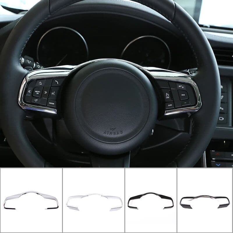 cheya ABS Chrome Car Steering Wheel Cover Trim Frame For Jaguar XF XFL F-Pace F-TYPE 2016 2017 2018 2019 Auto Interior Accessories