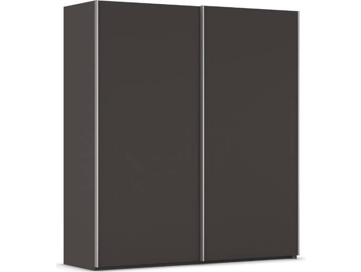 Kleiderschrank RAUCH Schwebetürenschrank Schrank Garderobe Ankleide Schlafzimmer TARO , grau (graphit, griffleisten alufarben), B:201cm H:223cm T:69cm, Holzwerkstoff, Schränke, Kleiderschrank, 4 Breiten, optional Passepartout mit/ohne Beleuchtung MADE IN GERMANY