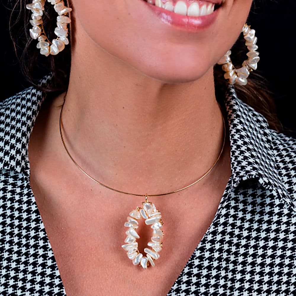 Shabama Mississippi Luxe collar #PERLAS #oro brillo