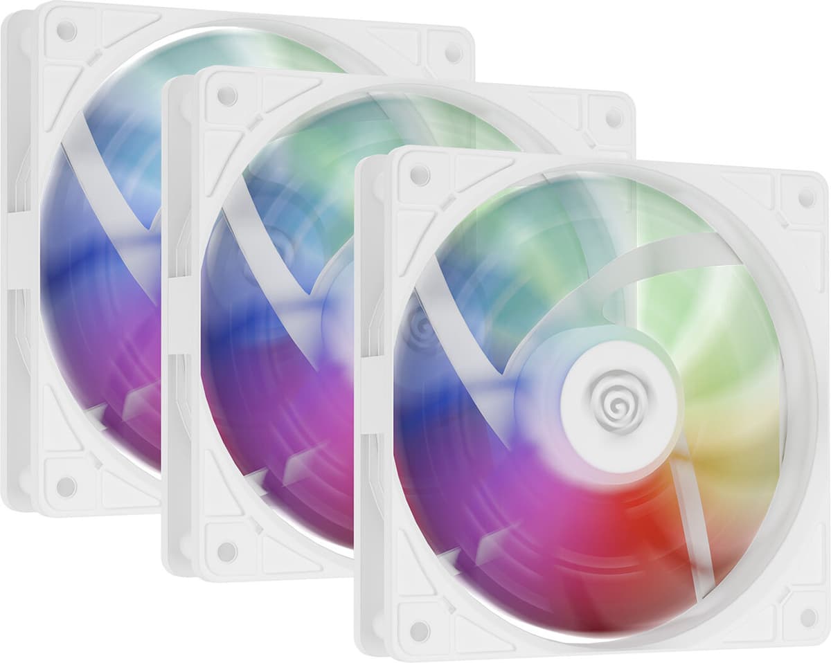 Genesis Oxal 120 Argb 3-Pack - 120mm Fläkt - Vit