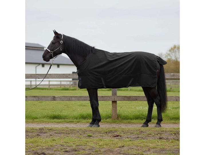 vidaXL Pferdedecke Voll Schwarz 75 cm Polyester
