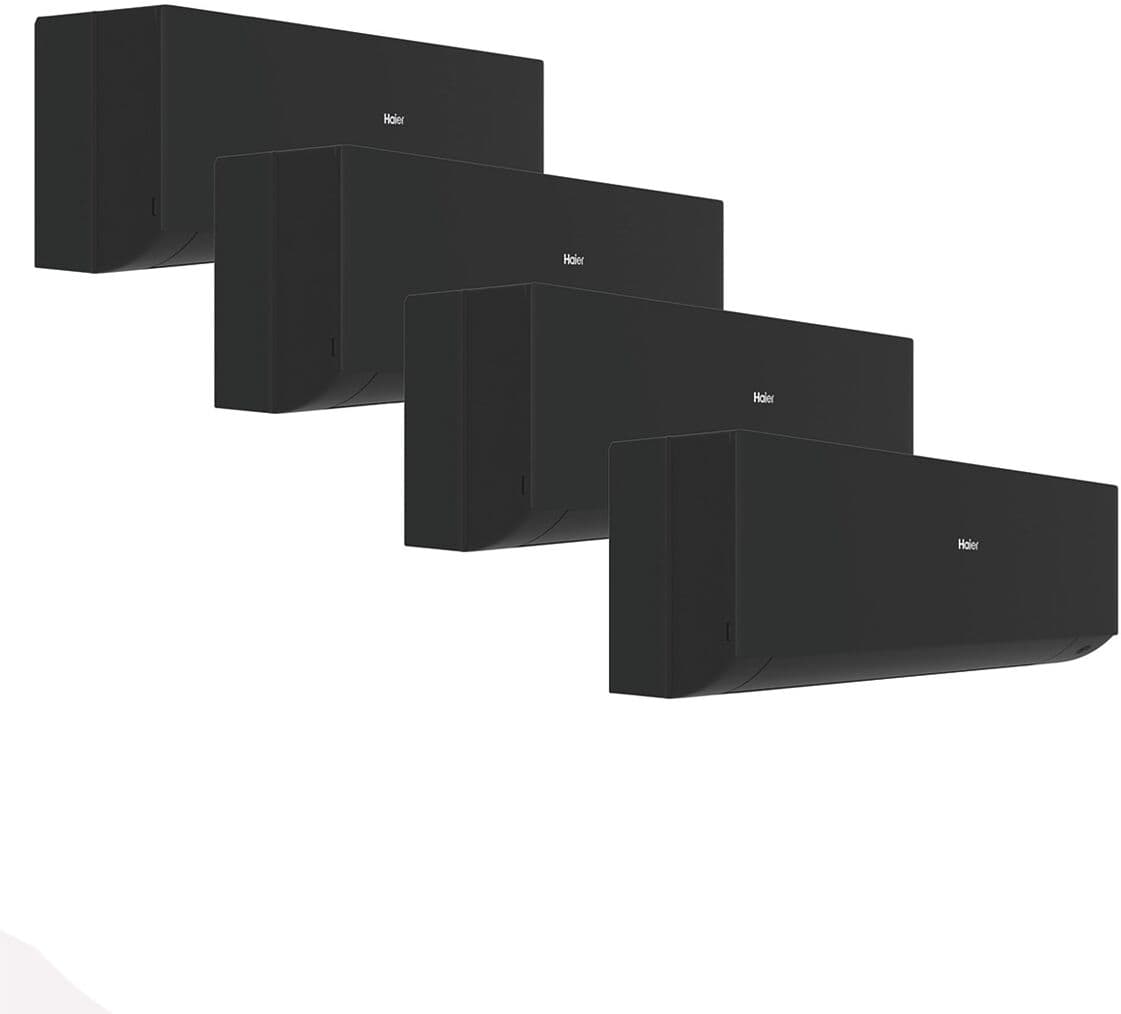 HAIER Aire acondicionado Multisplit 4x1 Inverter con 2.408 frig-h + 2.408 frig-h + 2.408 frig-h + 3.010 frig-h - Expert 25+25+25+35-75 Negro. Negro