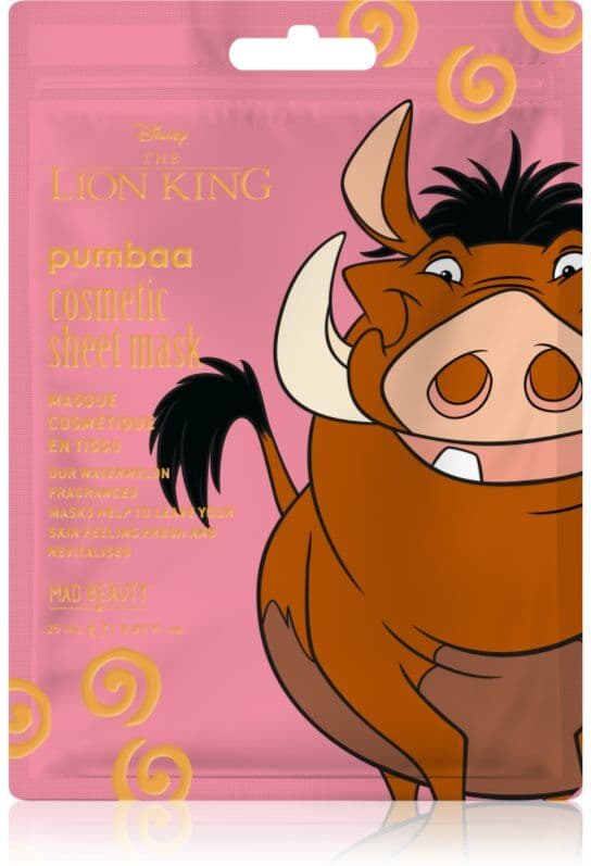 Mad Beauty Lion King Pumba υφασμάτινη μάσκα ενυδάτωσης 25 ml