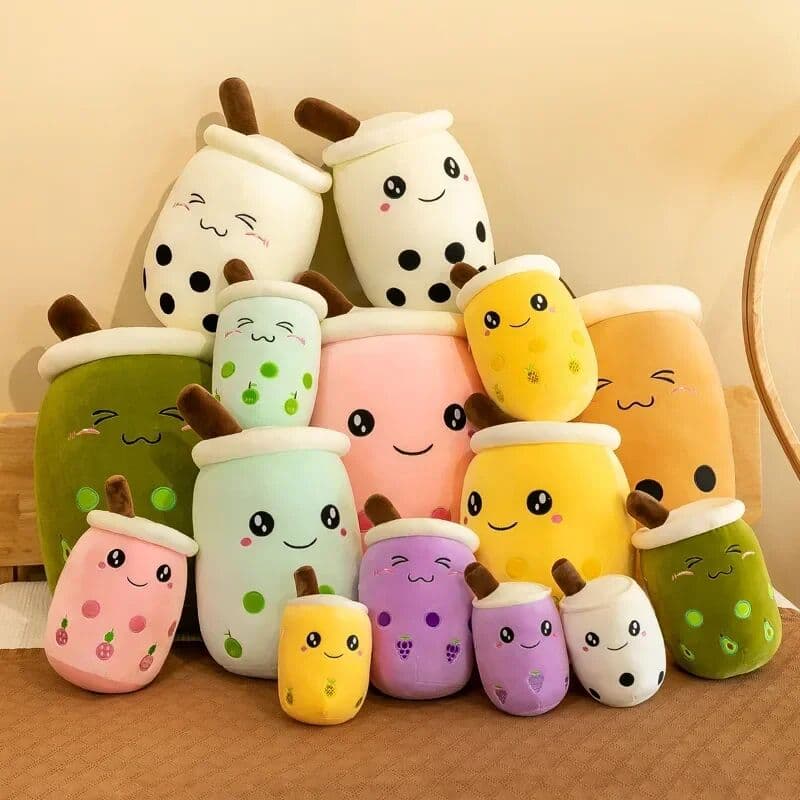 YOAINGO 22-70cm Giant Size Bubble Tea Plushies Squishy Milk Tea Boba Pillow Peluche Ice Cream Fruits Juice Drink Bottle Prop Decor Gift