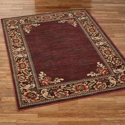 Oriental Weavers-Sphinx / Excl "Florian Border Rectangle Rug Cordovan, 5'3"" x 7'6"", Cordovan"