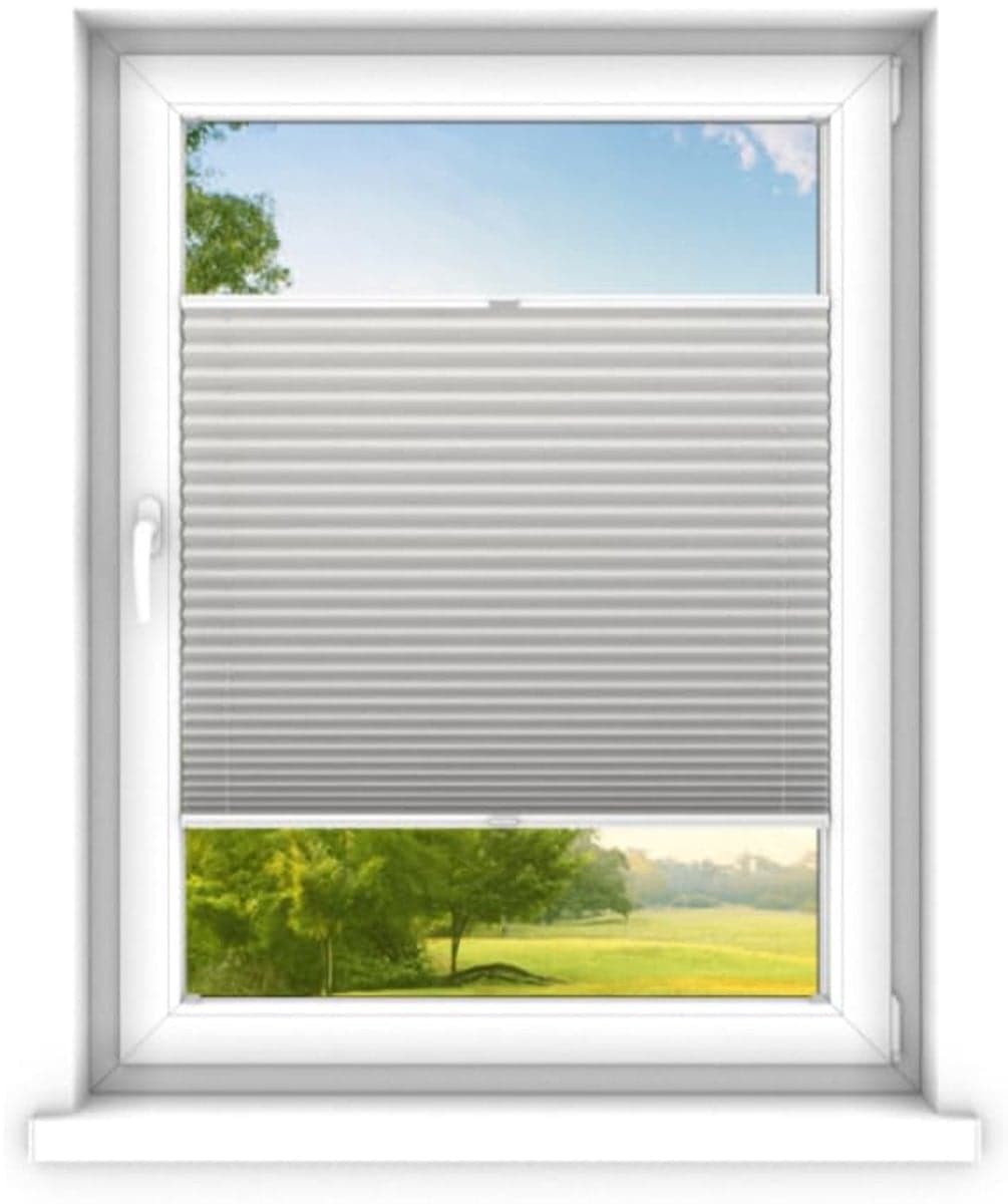 time4blinds Plisségordijn Lichtgrijs zonder boren op maat gemaakt - 120 x 160 cm