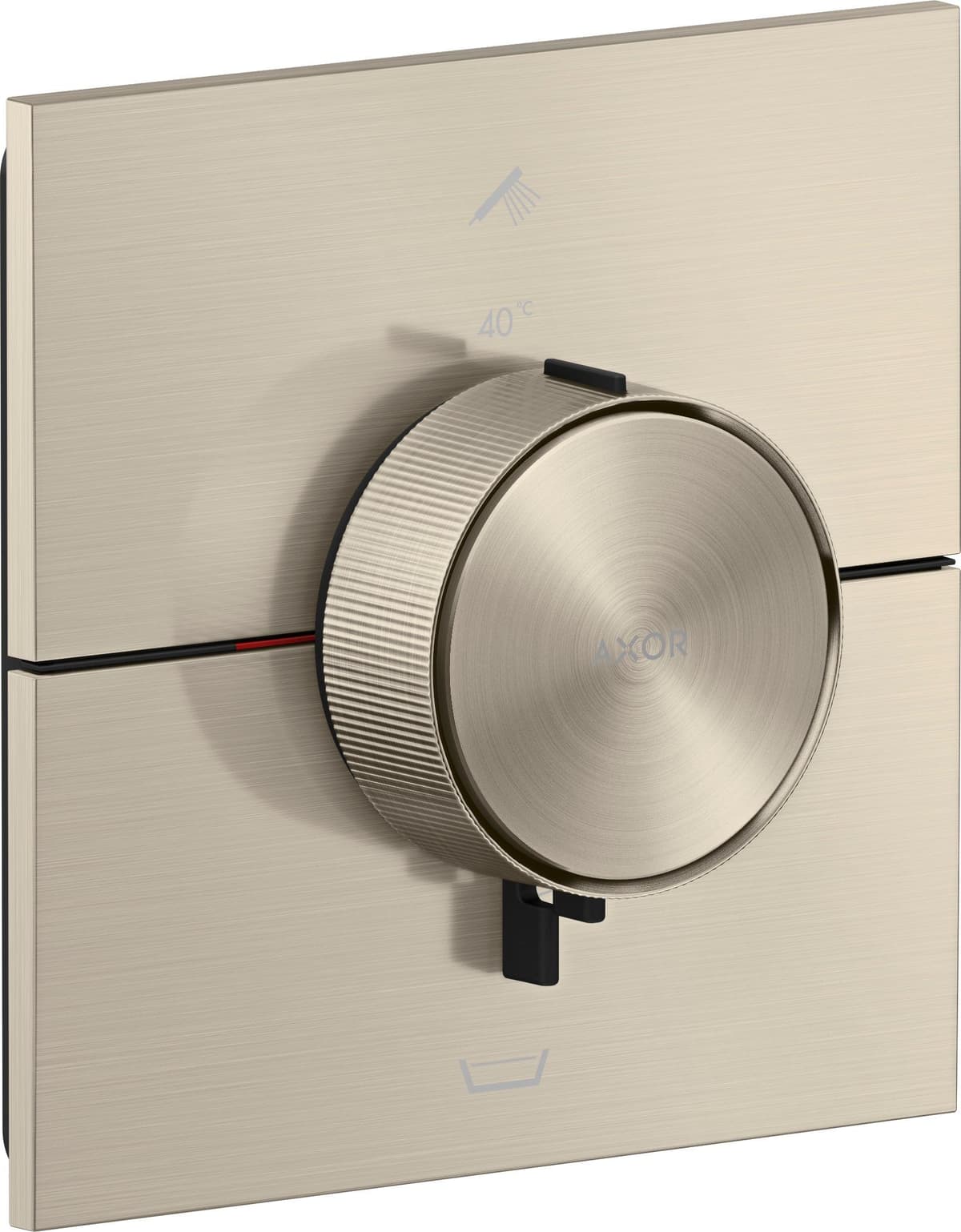 AXOR ShowerSelect ID Thermostat Unterputz eckig für 2 Verbraucher mit integrierter Sicherungskombination nach EN1717, Brushed Nickel