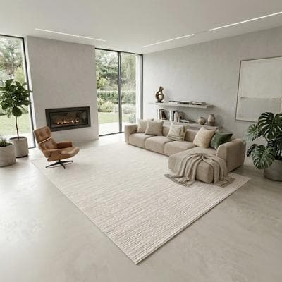 Teppich SEHRAZAT "LIMA, auch als Läufer und in RUnd", weiß (creme), B:120cm H:10mm L:170cm, Polyester, Polypropylen, Teppiche, Teppich, Kurzflor, Linienstruktur, leichter Glanz, Wohnzimmer