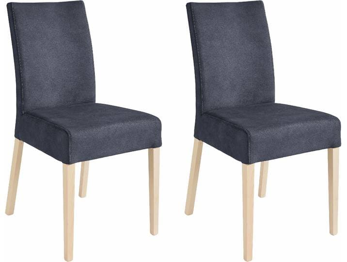 4-Fussstuhl HOME AFFAIRE Umag , blau (luxus, microfaser blau), B:46,5cm H:94cm T:59,5cm, Holzwerkstoff, Stühle, 4-Fussstuhl, Sitz und Rücken gepolstert