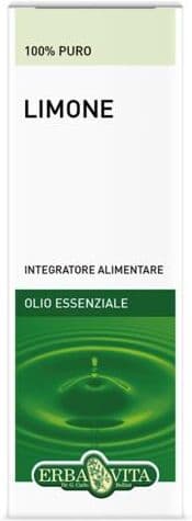 Erba Vita Olio Essenziale Limone Integratore Antibatterico e Depurativo 10 ml
